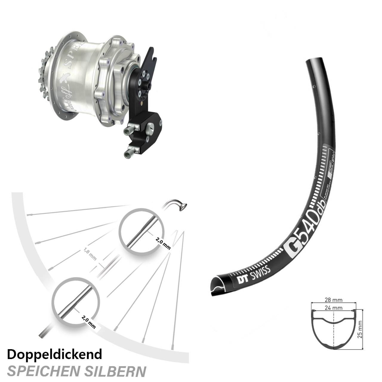 DT Swiss G 540 Rohloff Speedhub CC DB OEM2 29 Zoll Disc Hinterrrad