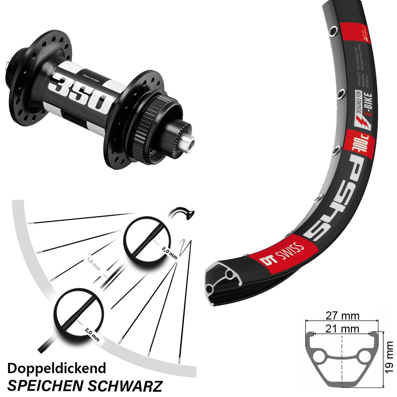 DT Swiss 545 Vorderrad 28-29 Zoll Centerlock