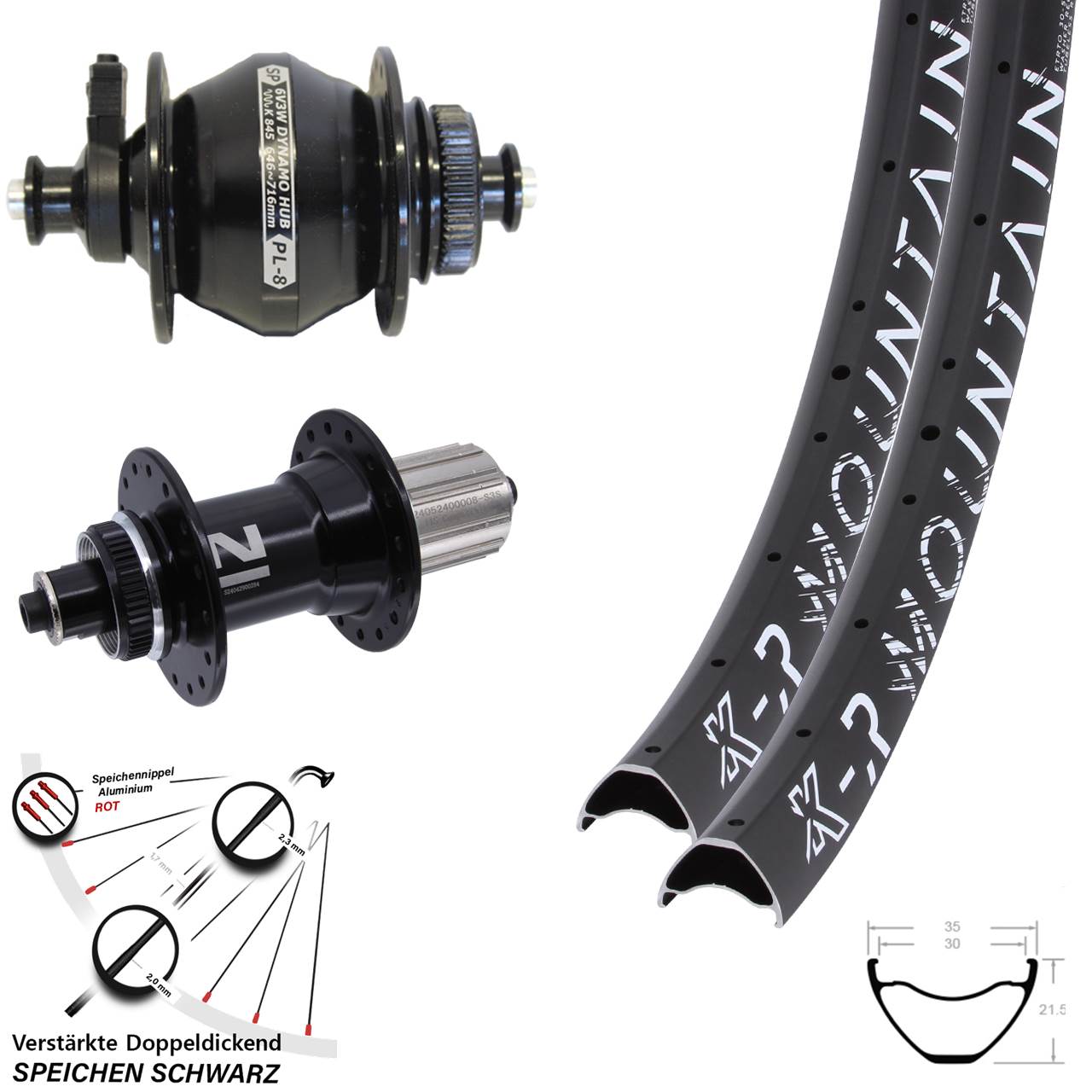Laufradsatz Disc 29 Zoll KX-R Mountain Novatec D042 SP PL-8 8-12 fach QR