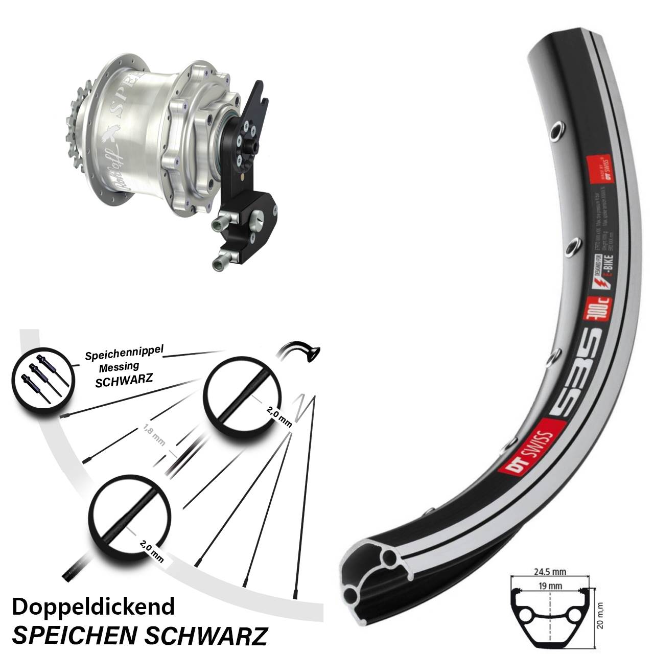 26 Zoll Hinterrad Rohloff Speedhub CC OEM2 DB DT Swiss 535