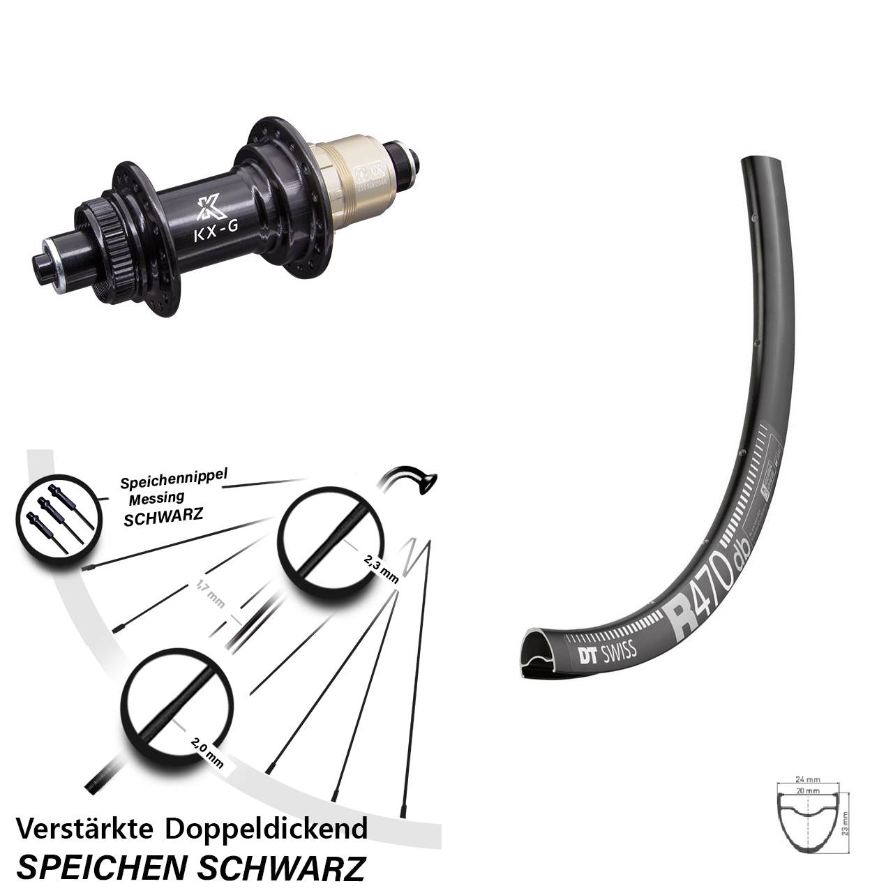 Disc Laufrad für Schnellspanner 28 Zoll DT Swiss R 470 KX-G XDR