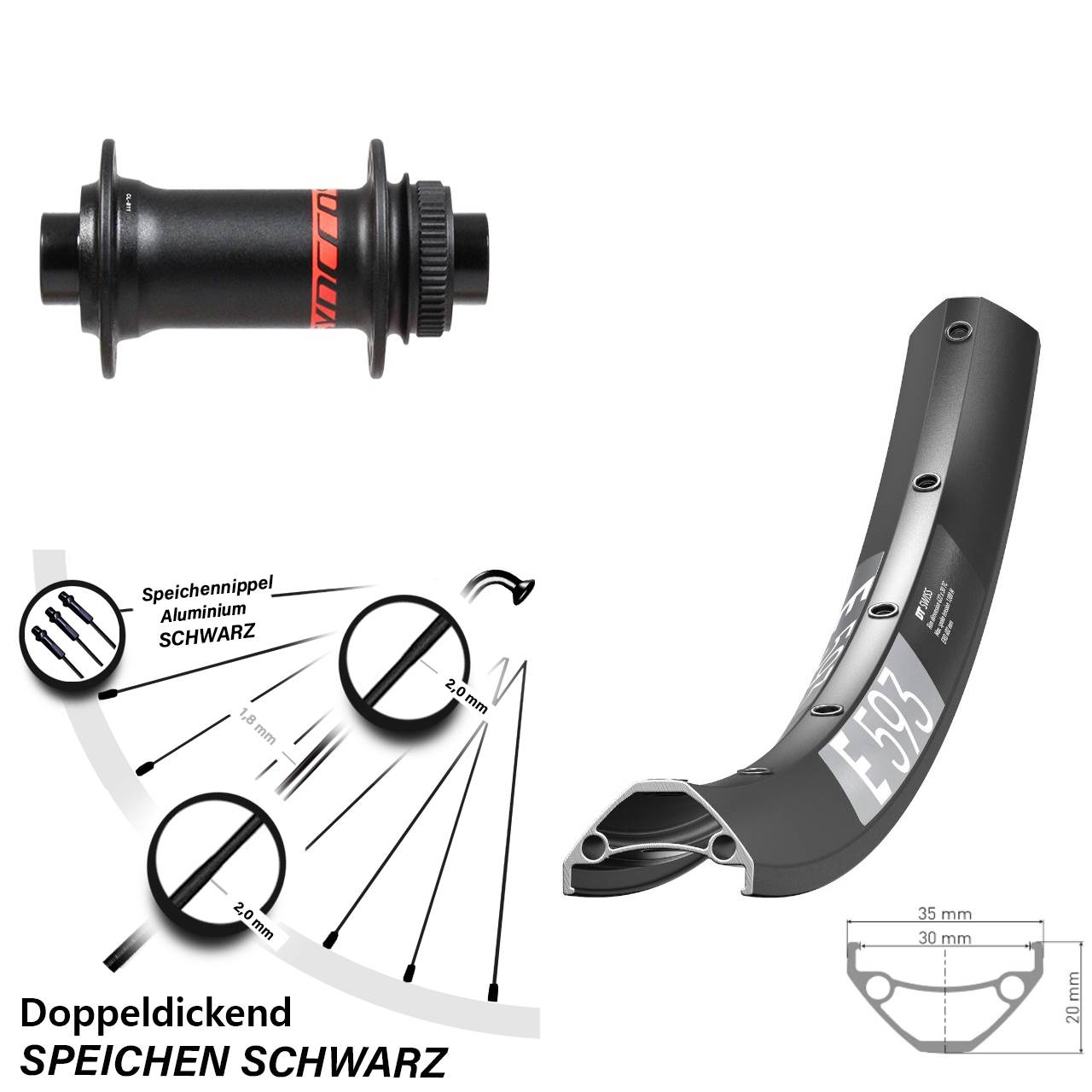 Boost Disc Laufrad 15x110 29 Zoll DT Swiss E 593 Formula