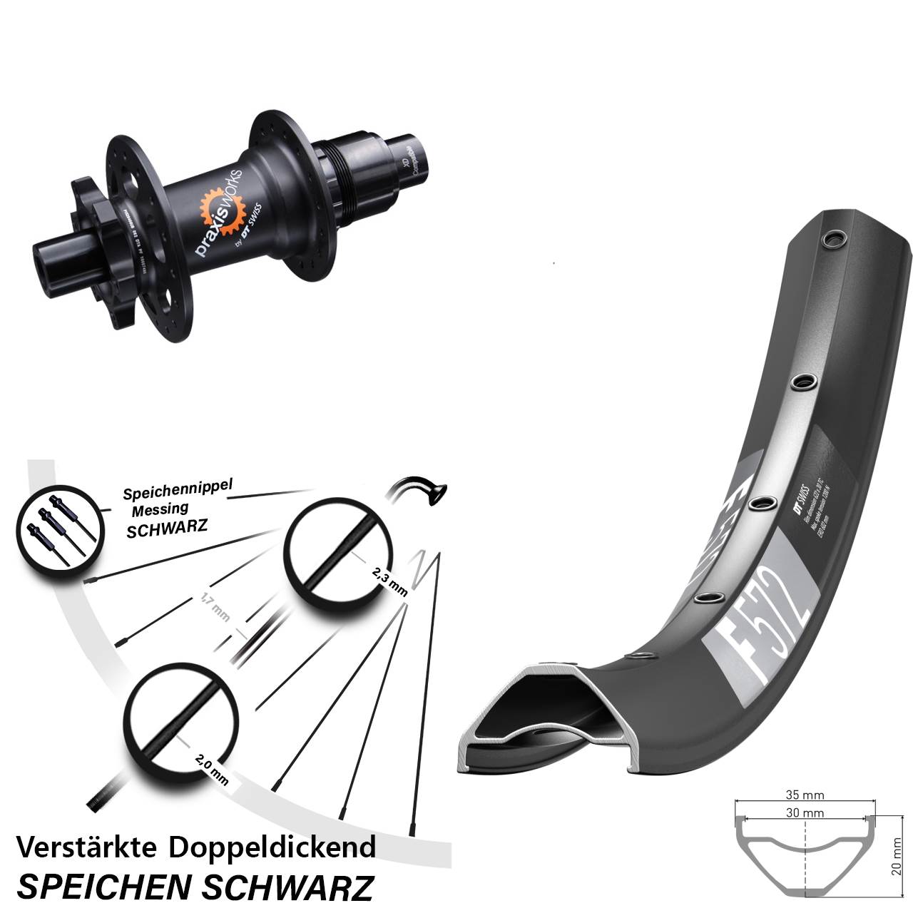 Hinterrad 6-Loch 29 Zoll DT Swiss F 572-350 SL XD 12x142