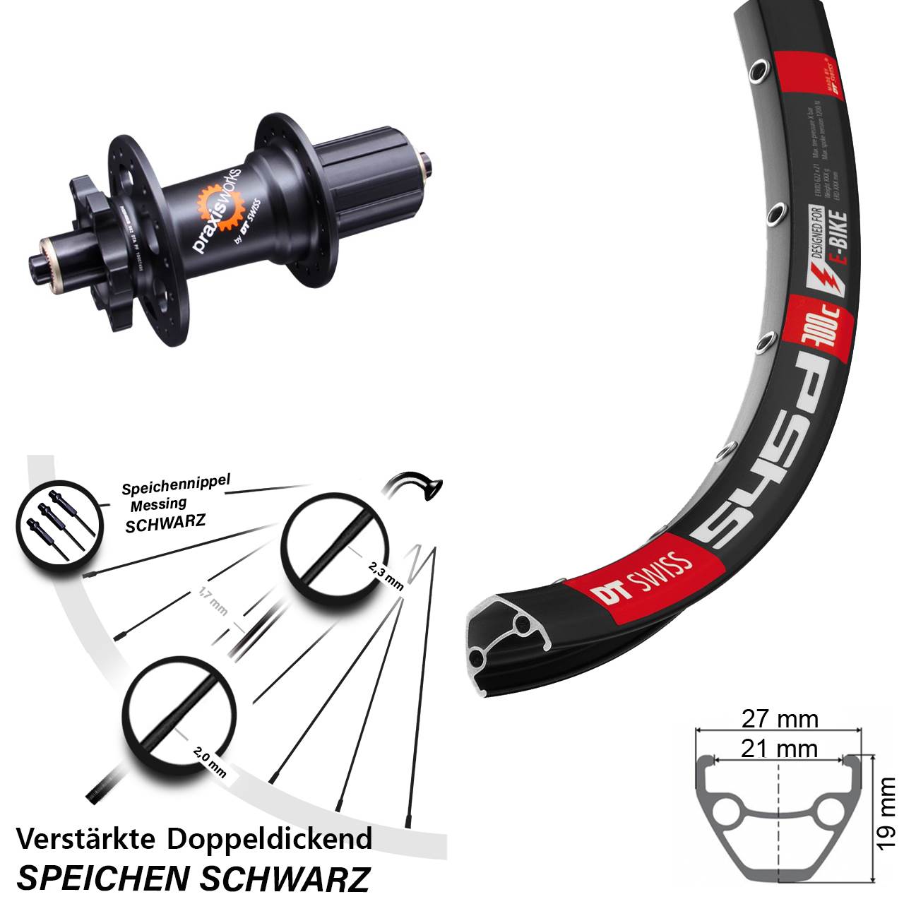 Disc Laufrad für Schnellspanner 26 Zoll DT Swiss 545d 350 6-Loch 5x135 HG 8-11 fach
