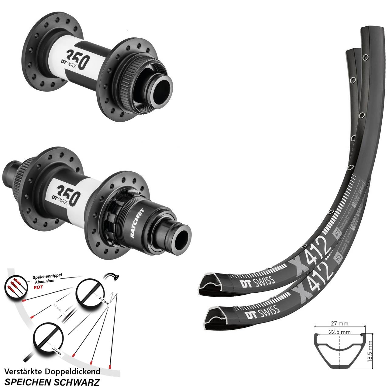 Disc Laufrad-Satz 28 Zoll DT Swiss X412-350 XD 15x110 12x148
