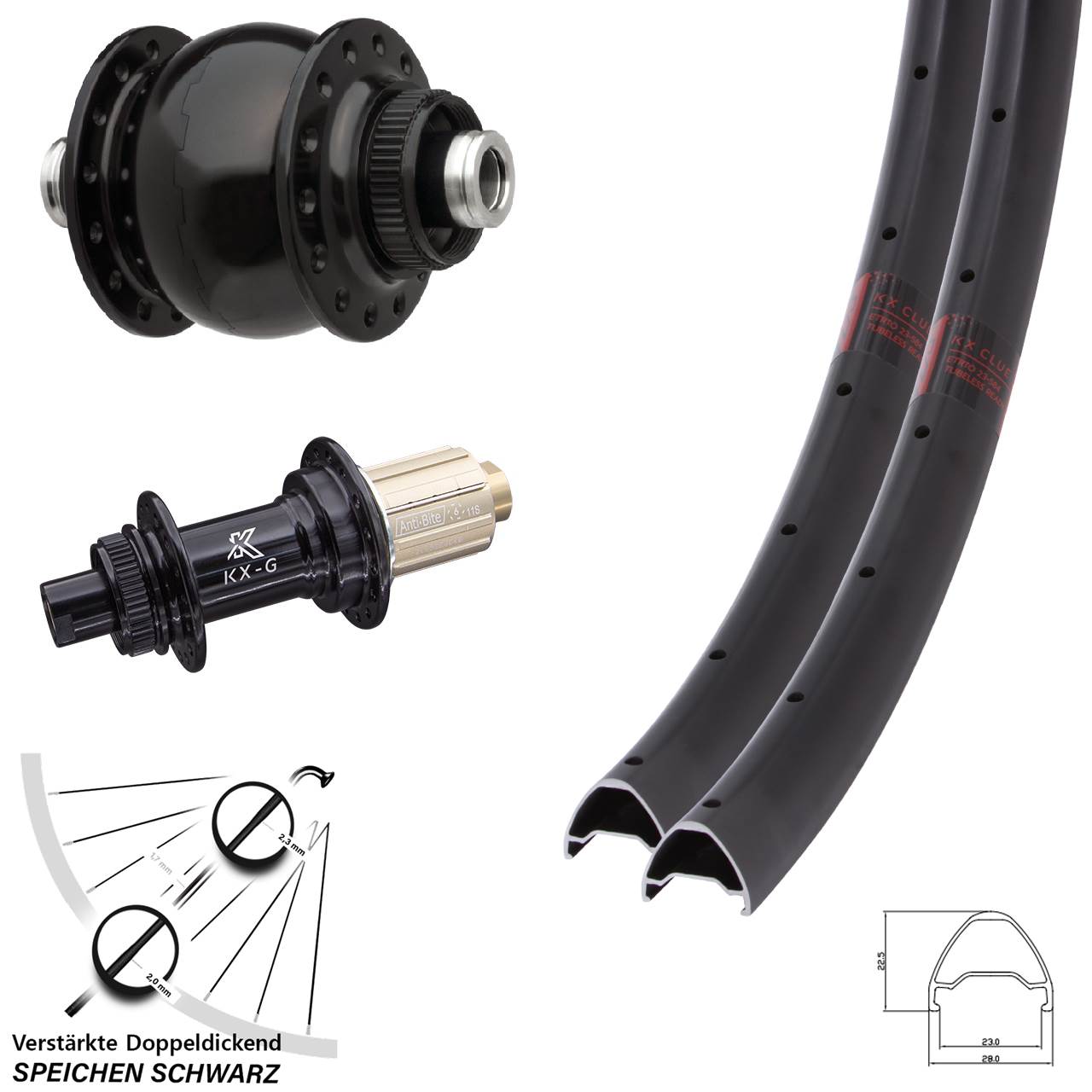 Centerlock Laufradsatz 12x100/142 650B KX-G Clue SON 28 8-12 fach HG