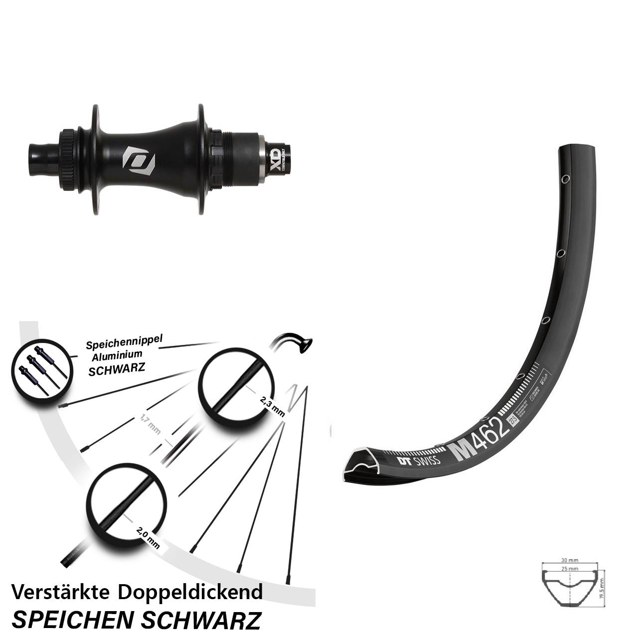 DT Swiss M462 Syncros Boost SRAM XD 650B Disc Hinterrad 12x148
