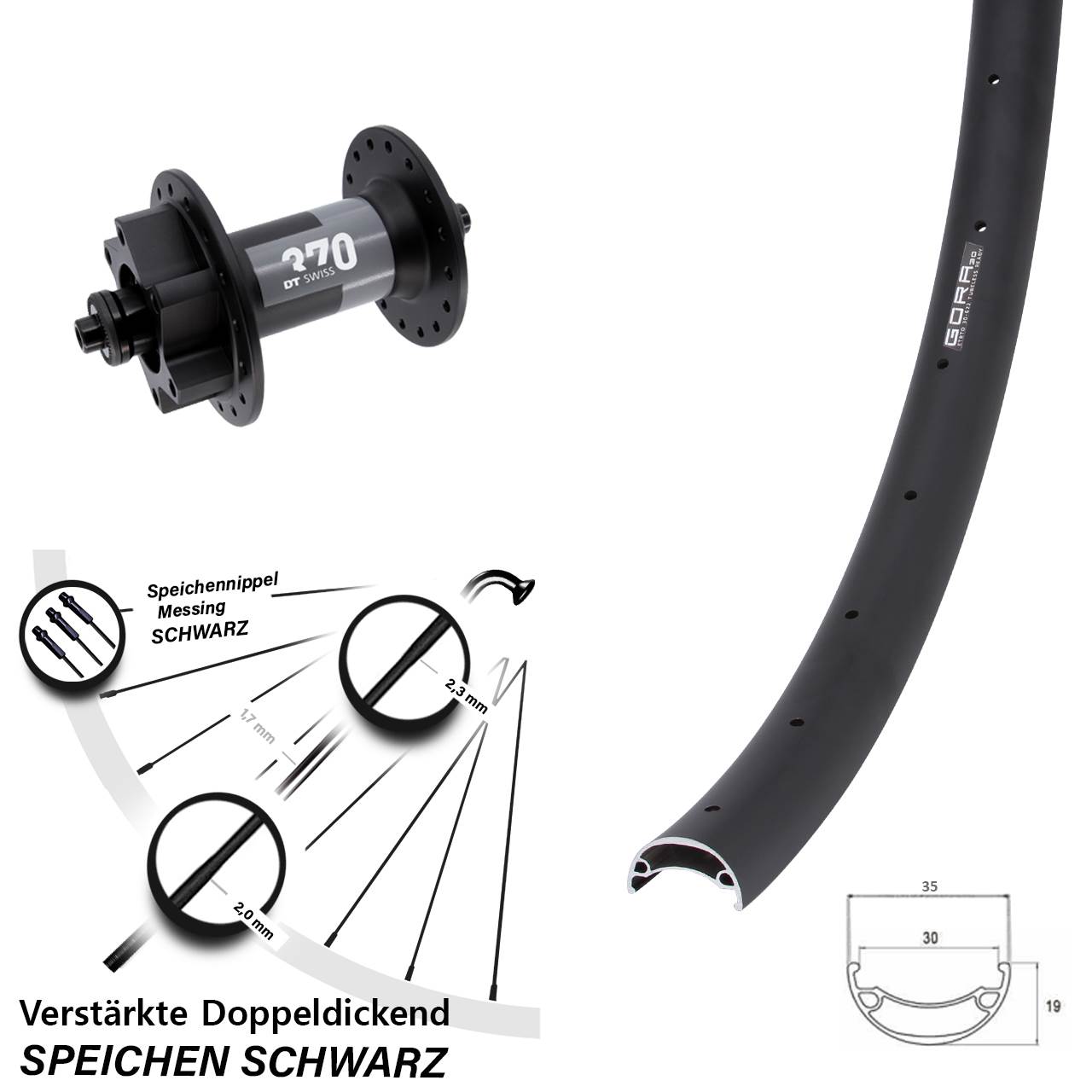 Disc Laufrad 26 Zoll Gora 30 DT Swiss 370 QR