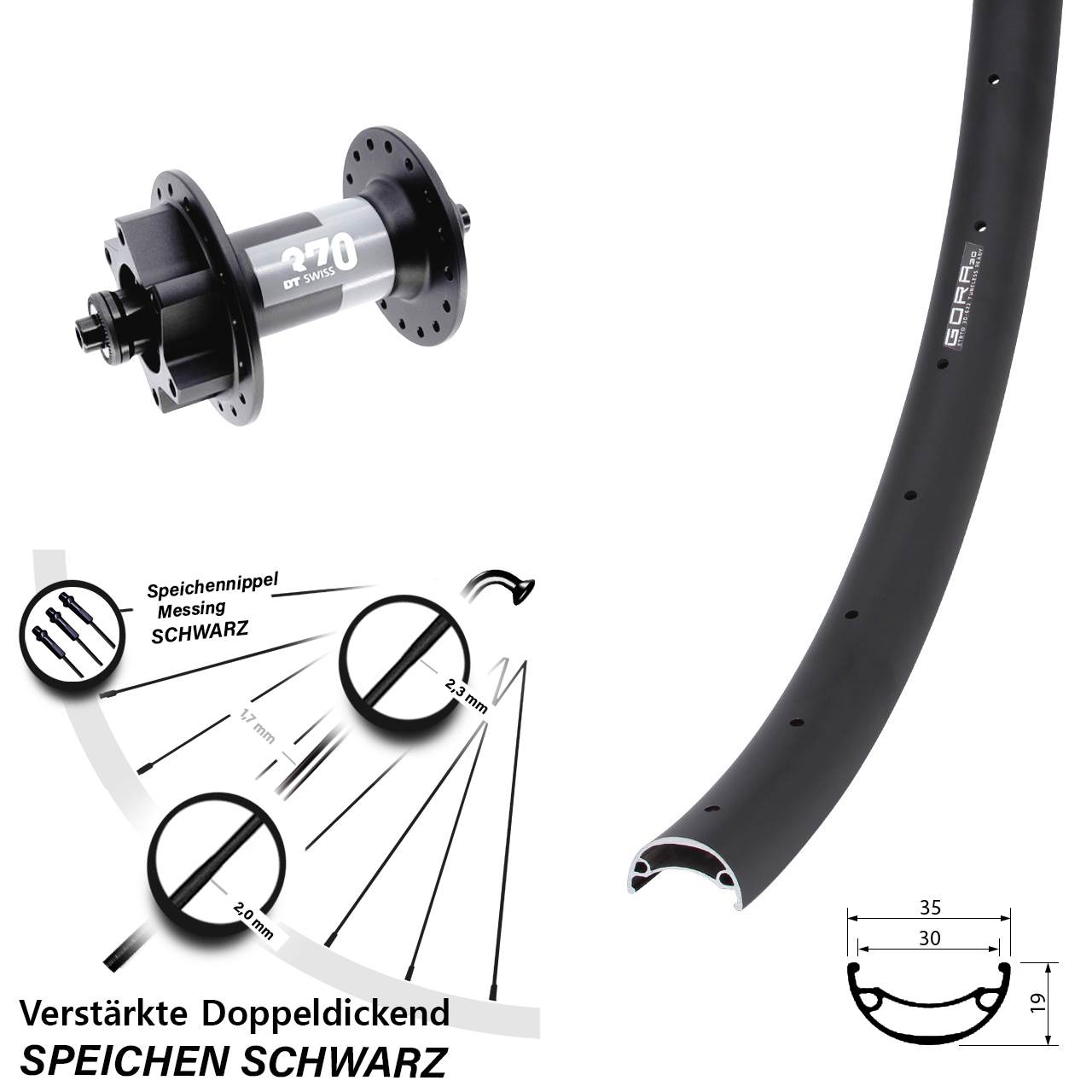Disc Laufrad 26 Zoll Gora 30 DT Swiss 370 QR