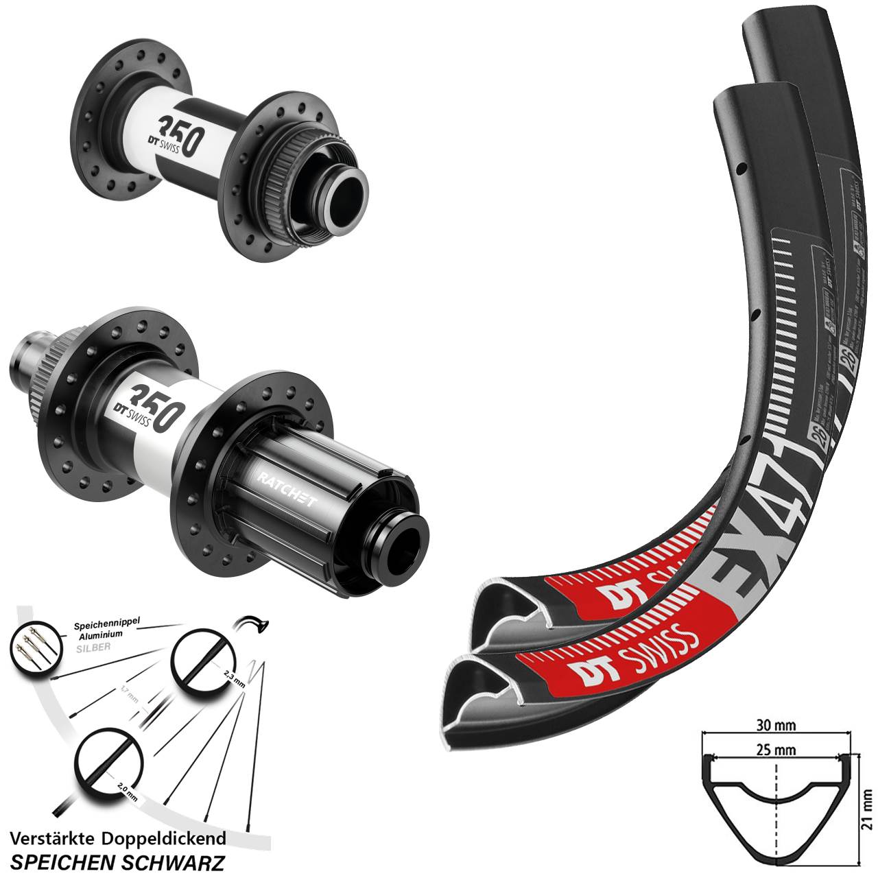 Centerlock Laufradsatz 29 Zoll DT Swiss EX 471-350 8-11 fach 15x100 12x142