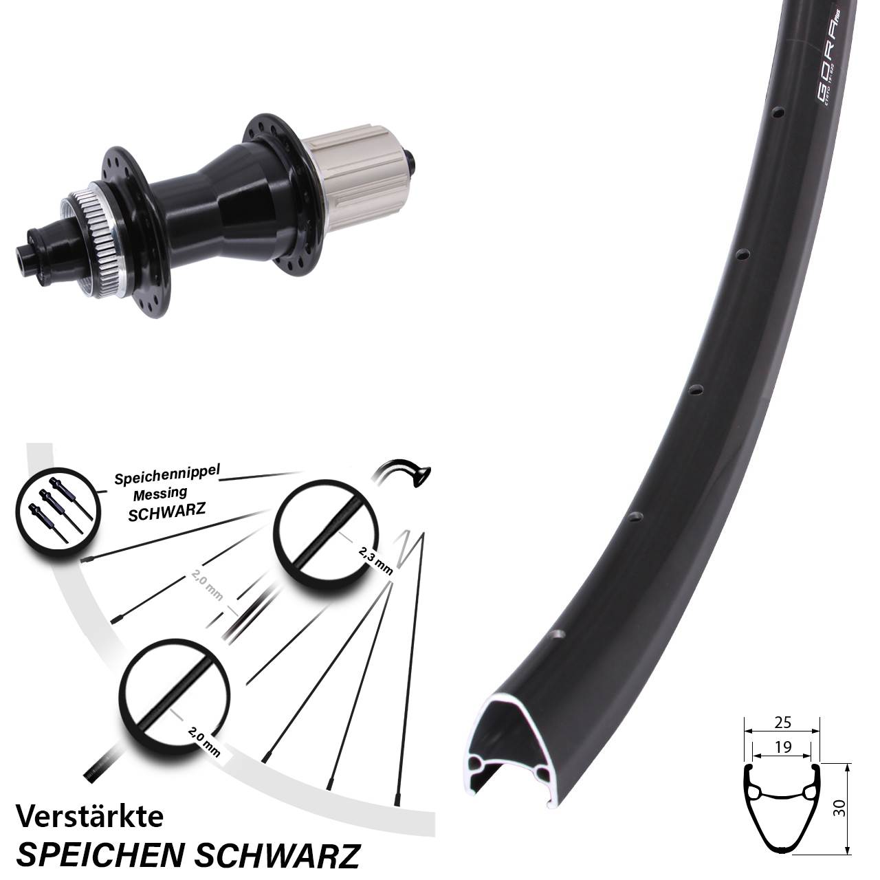 Disc Hinterrad für Schnellspanner 28 Zoll Gora Plus Novatec CL-135 8-12 fach HG