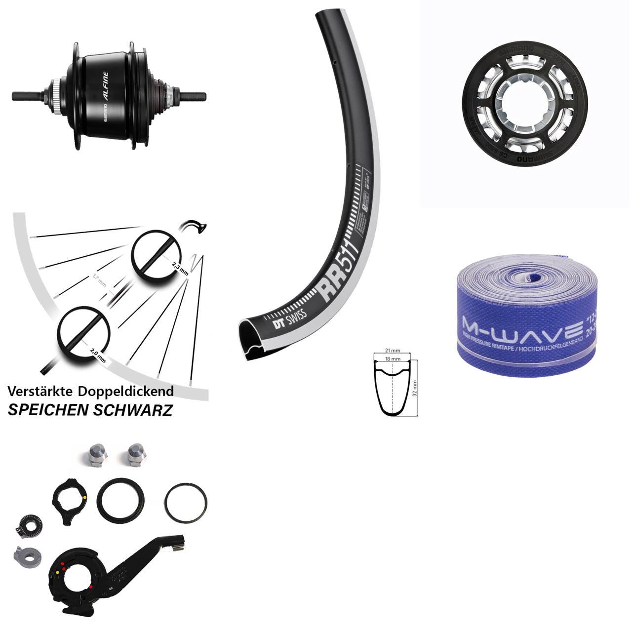 28 Zoll DT Swiss RR511 Shimano 8 Gang Alfine Hinterrad