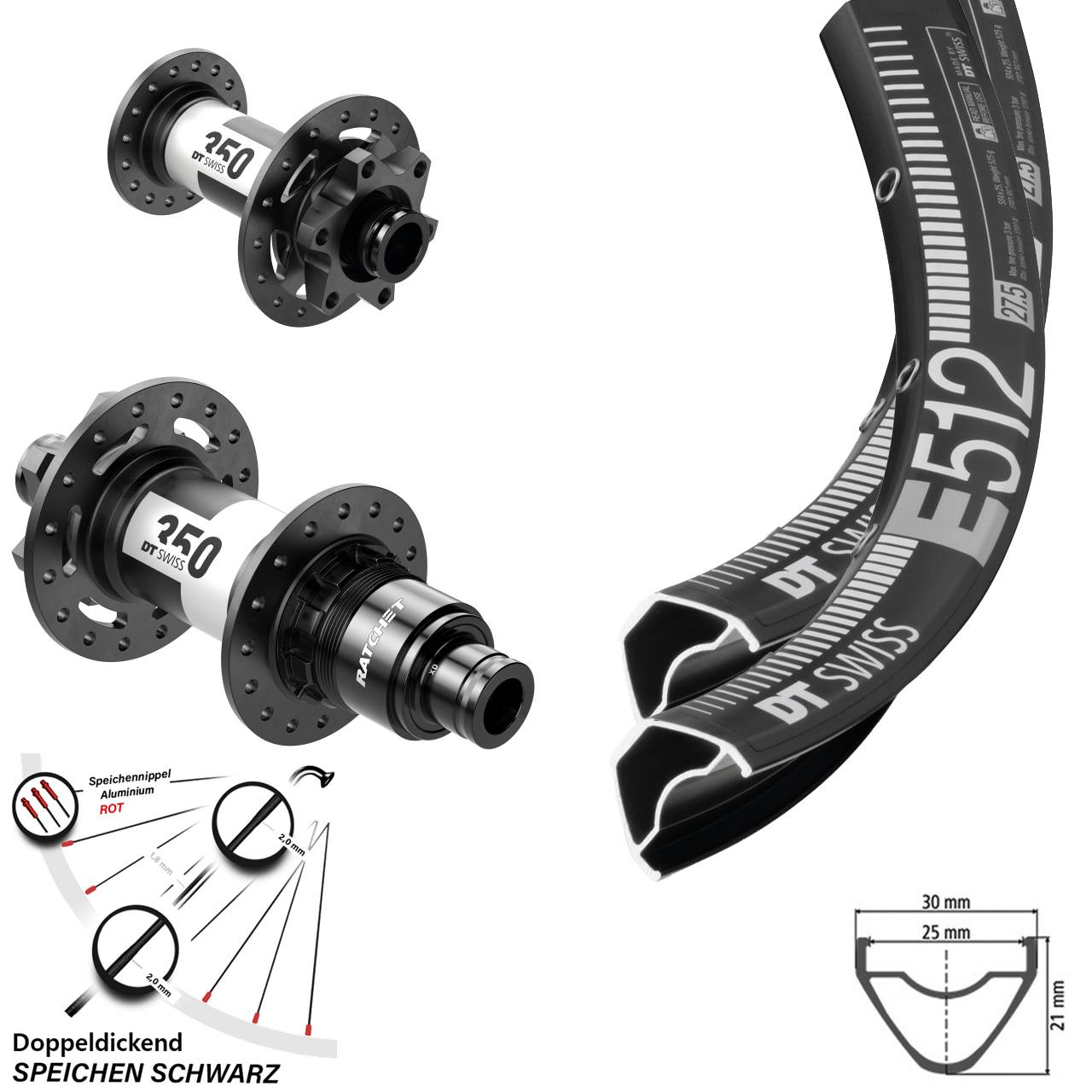 Disc Laufrad-Satz 29 Zoll DT Swiss E512-350 XD 15x100 12x142