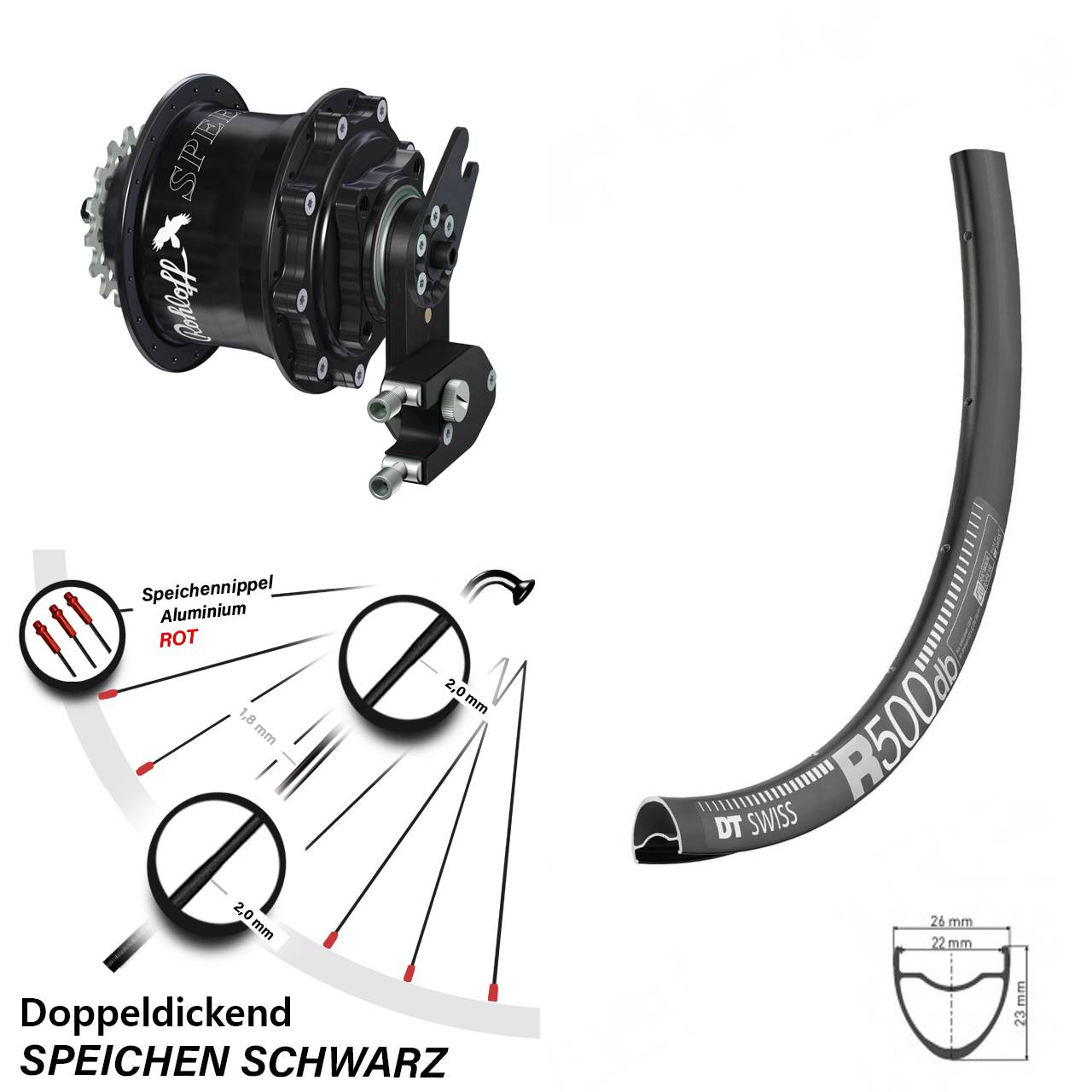 Rohloff Hinterrad CC DB OEM2 DT Swiss R500 28 Zoll