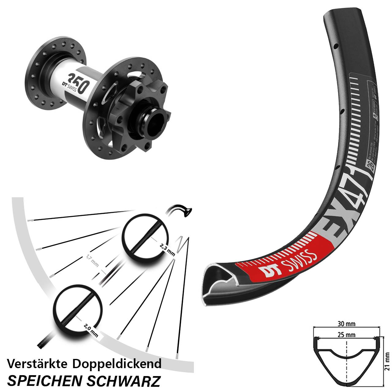 Boost Vorderrad 29 Zoll 6-Loch 15x110 DT Swiss EX 471-350