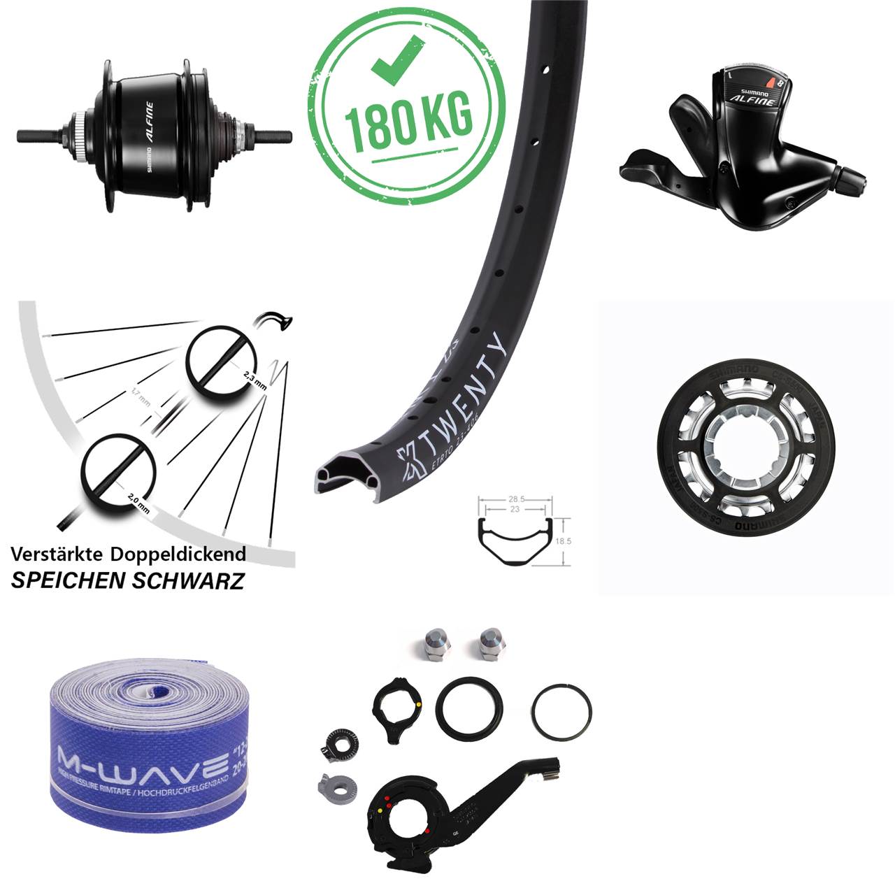 20 Zoll Hinterrad KX Twenty Shimano Alfine 8 Gang