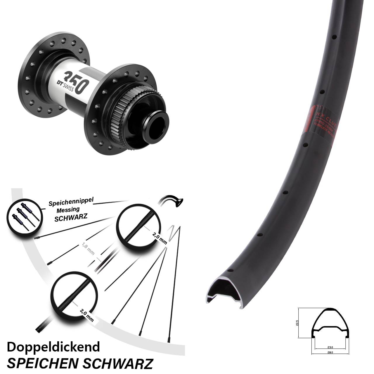 Laufrad 27,5 Zoll KX Clue DT Swiss 350 12x100 Centerlock