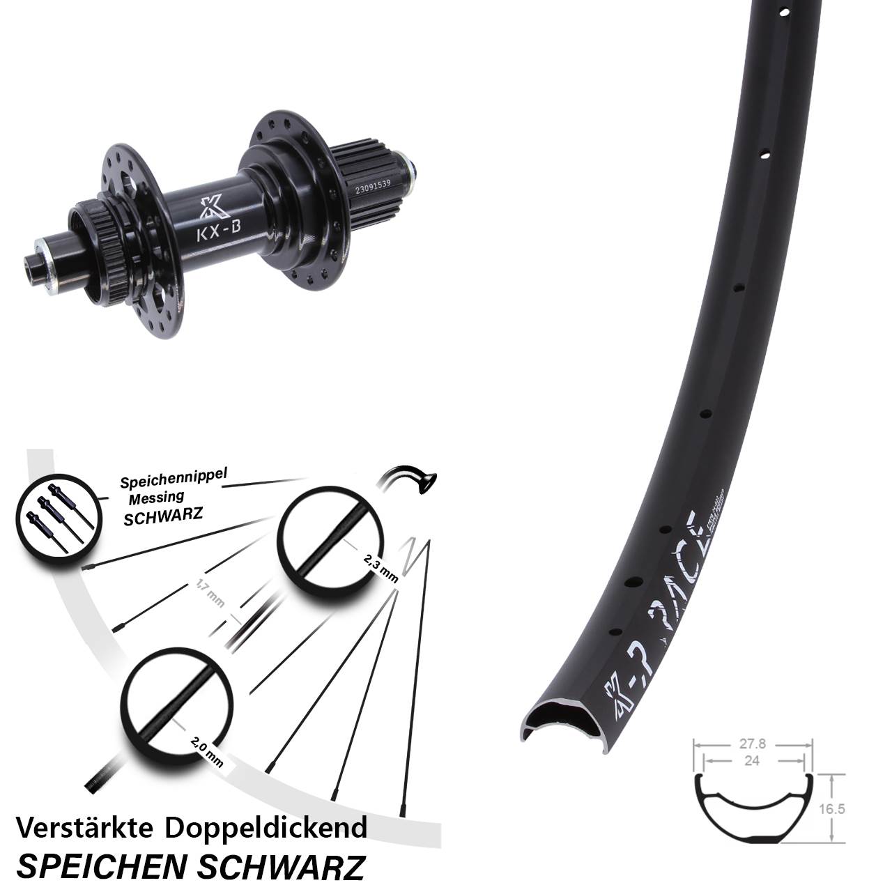 Boost Disc Laufrad für Schnellspanner 29 Zoll KX-BR Race Shimano Micro Spline