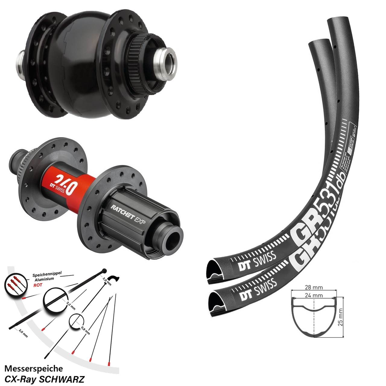 Centerlock Laufradsatz 12x100/142 29 Zoll DT Swiss GR531-240 EXP SONdelux 11-12 fach