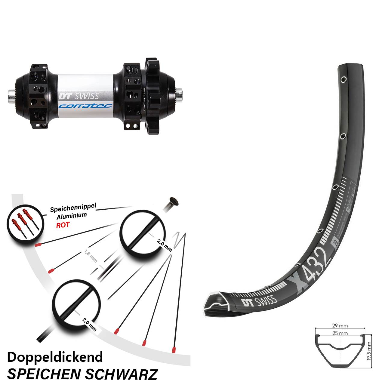 Disc 29 Zoll Laufrad X 432 DT Swiss X1900 QR