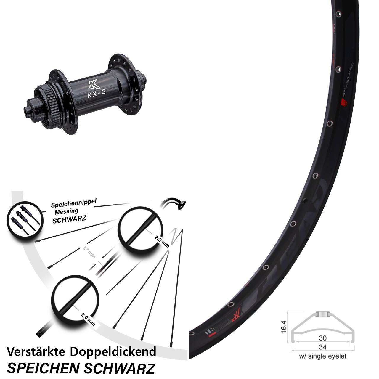 Disc Laufrad QR 27,5 Zoll Rodi Ready 30 KX-G