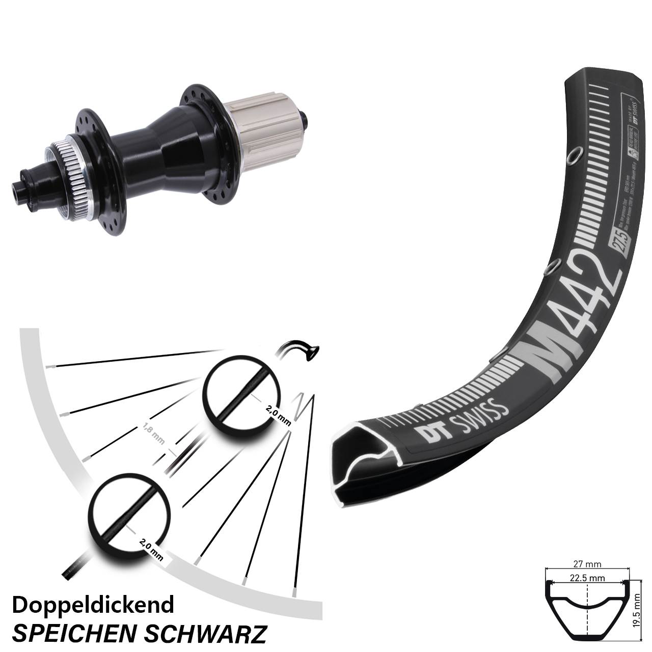 Hinterrad Centerlock 29 Zoll DT Swiss M 442 Novatec CL-135 8-12 fach 12x142