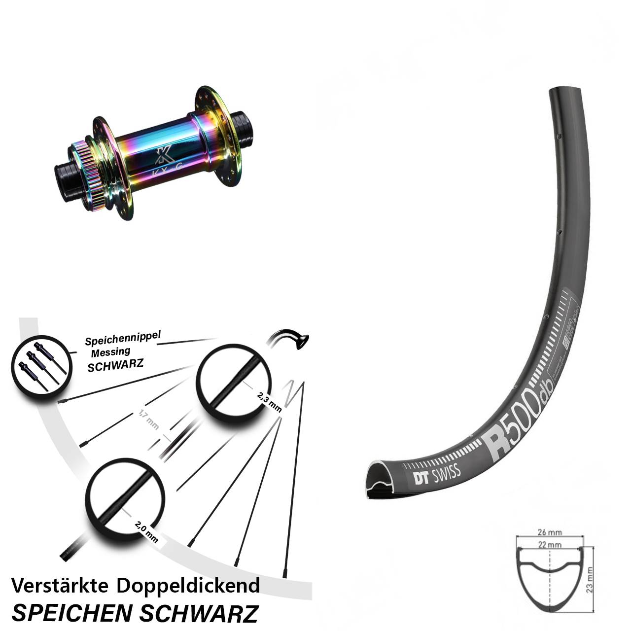 DT Swiss R 500 KX-G Oilslick 29 Zoll Disc Laufrad 12x100