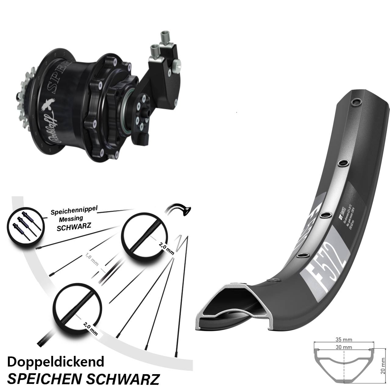 DT Swiss F572 Rohloff Speedhub CC DB OEM Tandem 29 Zoll Disc Hinterrrad