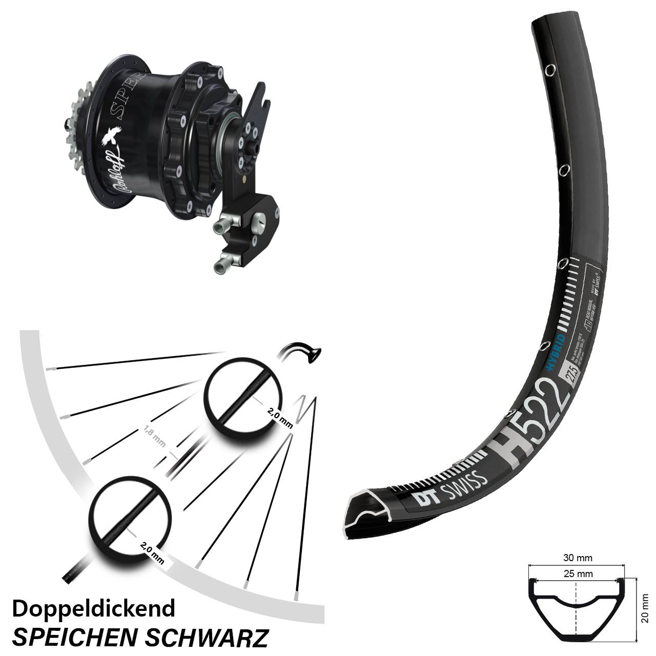 Disc Hinterrrad 28-29 Zoll DT Swiss H522 Rohloff Speedhub 500/14 CC DB OEM2
