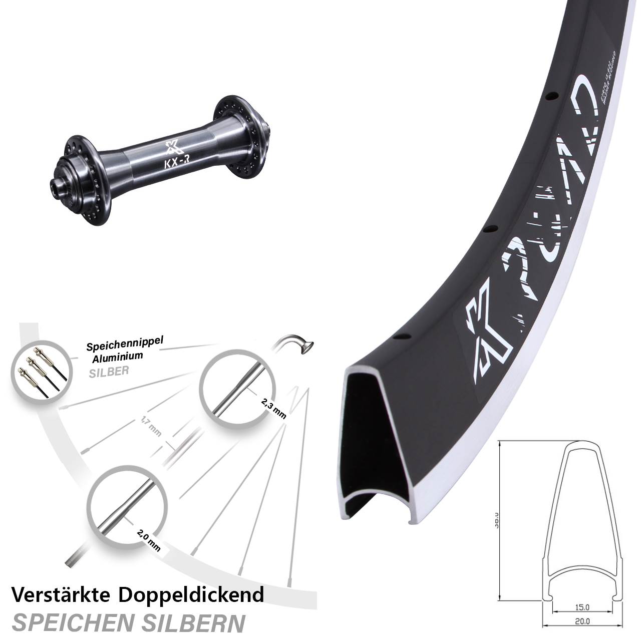 28 Zoll KX-R Laufrad für Schnellspanner