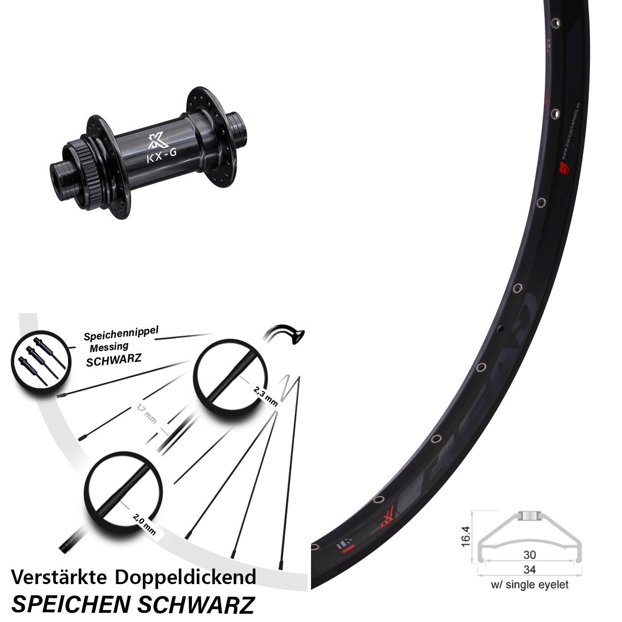 Disc Laufrad 15x100 27,5 Zoll Rodi Ready 30 KX-G