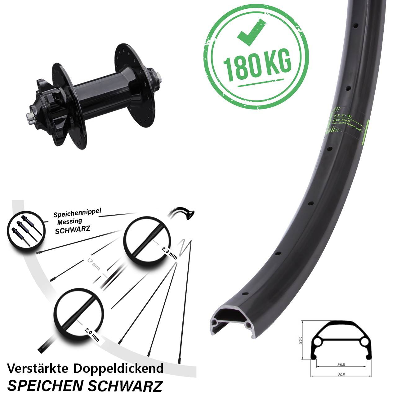 KX Evo Formula DC91-V2 650B 6-Loch Vorderrad QR