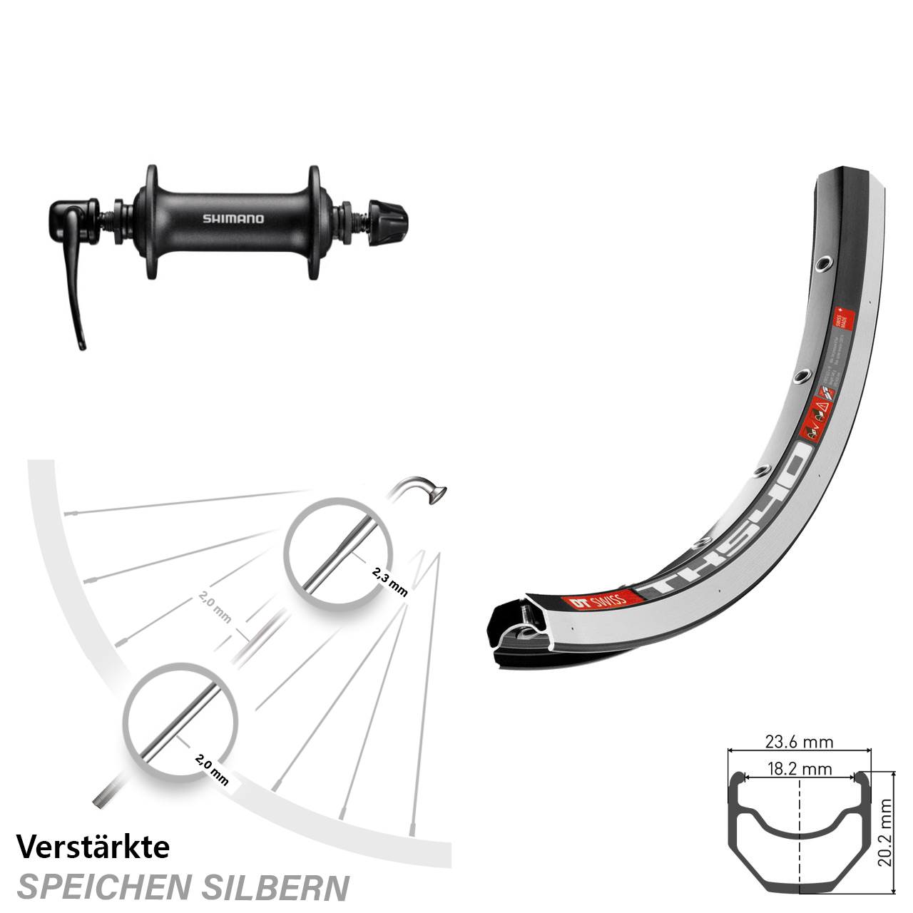 Vorderrad QR 28 Zoll DT Swiss TK 540 Shimano HB-T3000
