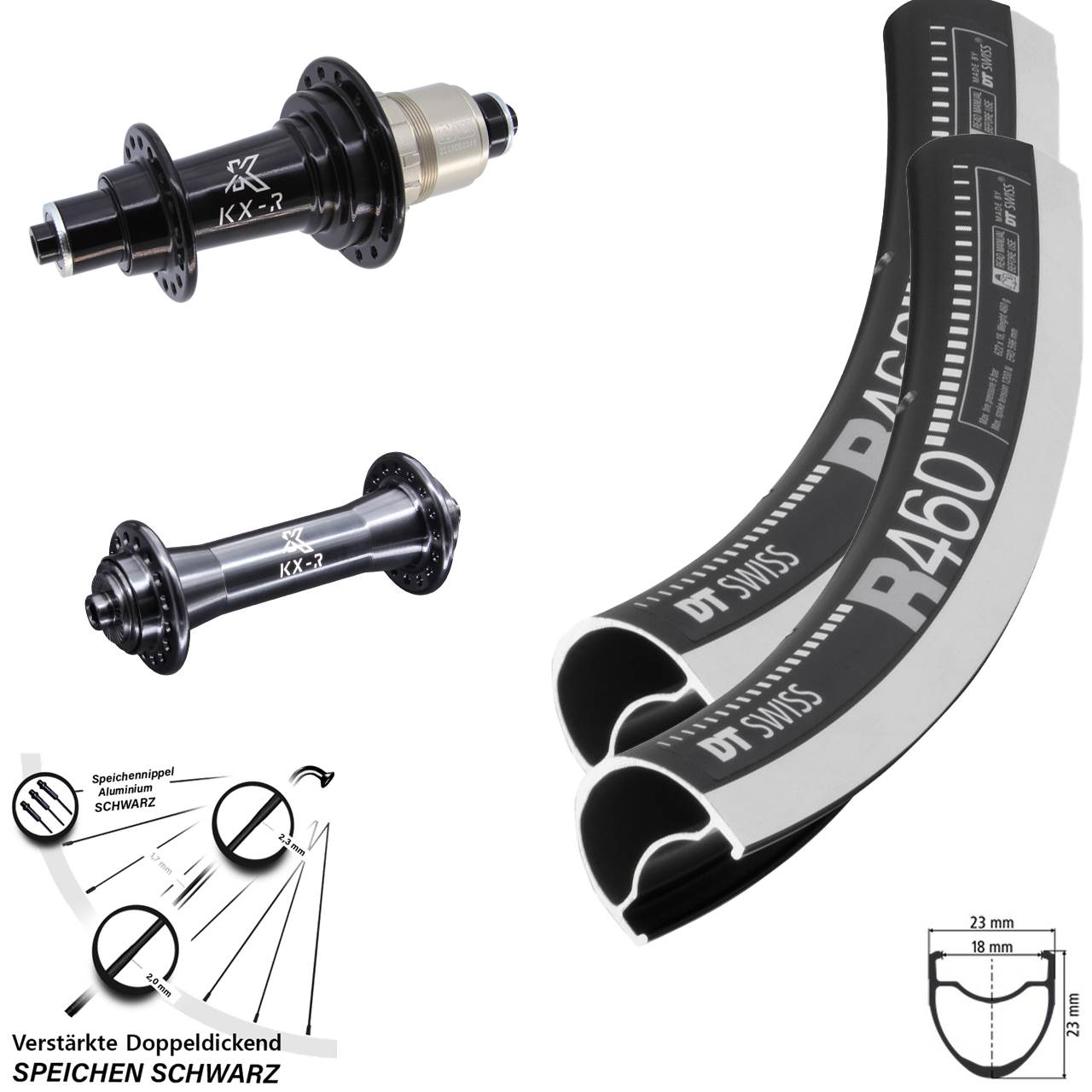 Laufradsatz für Schnellspanner 28 Zoll DT Swiss R 460 KX-R SRAM XDR