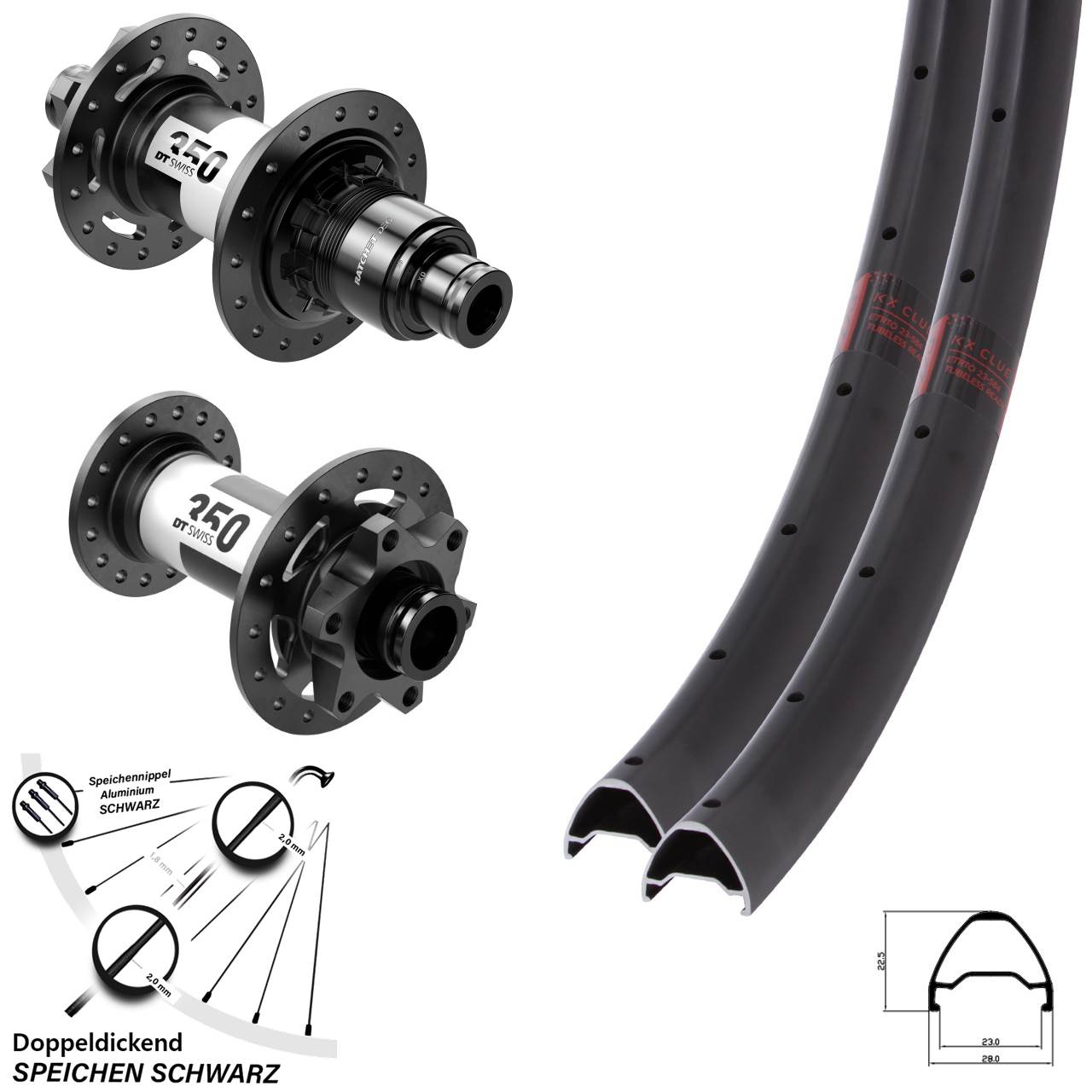 Disc Laufradsatz 15x110 12x148 29 Zoll KX Clue DT Swiss 350 DEG 72 SRAM XD