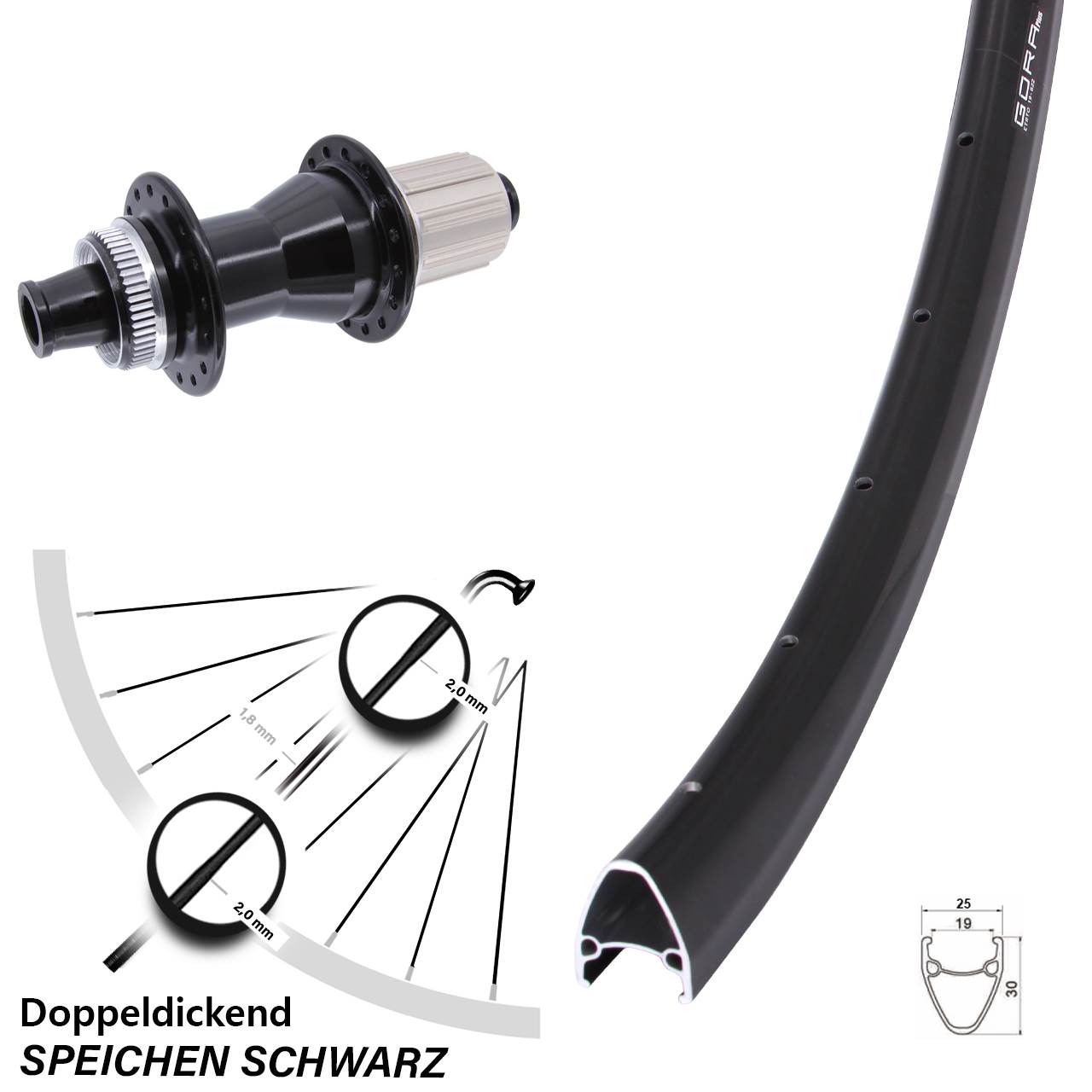 Disc Laufrad 12x142 28 Zoll Gora Plus Novatec CL142 8-12 fach HG