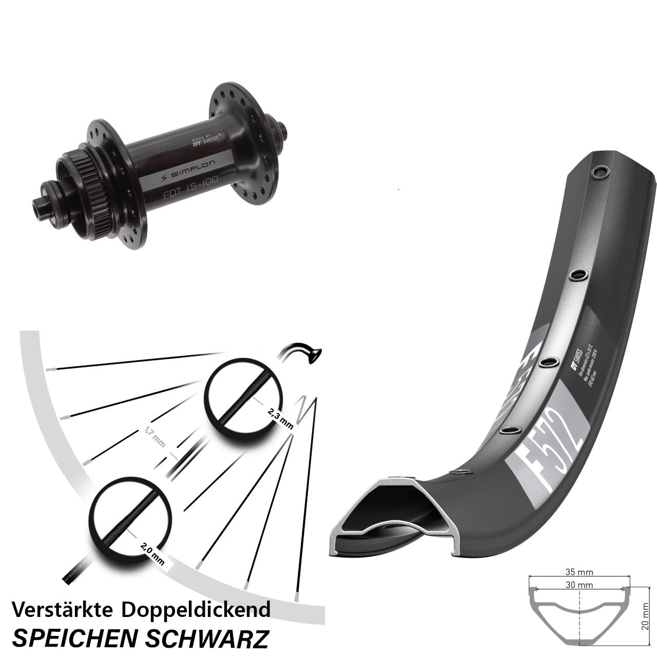 Vorderrad Centerlock 27,5 Zoll DT Swiss F 572-370 QR