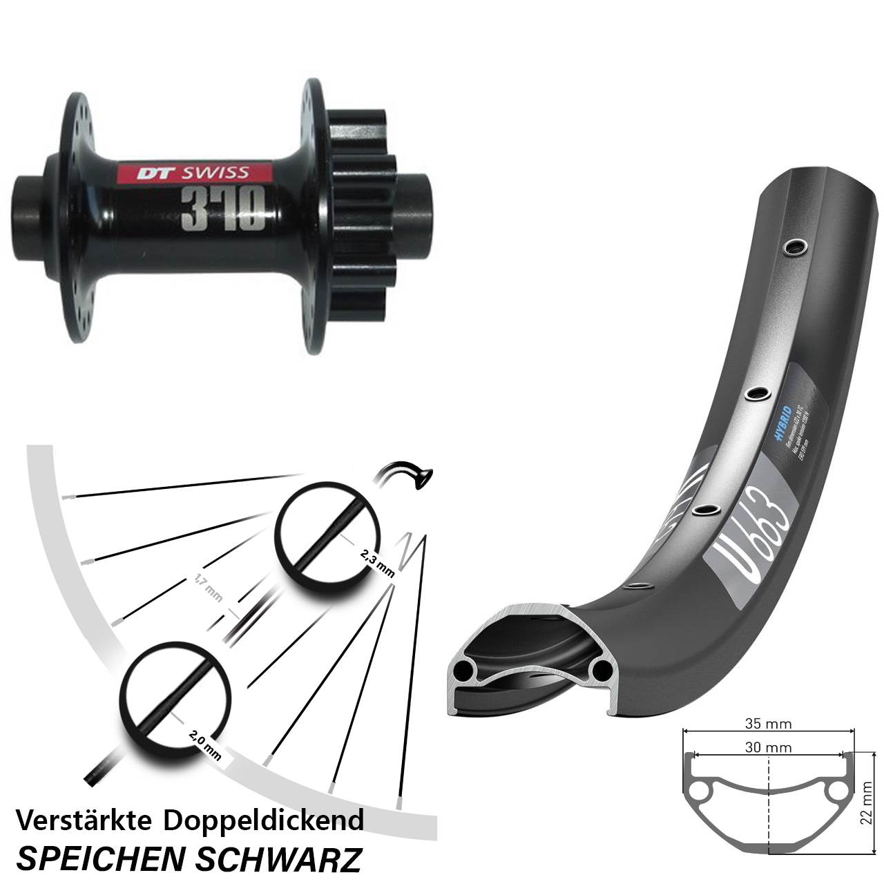 Disc Laufrad 15x100 650B DT Swiss U 663-370