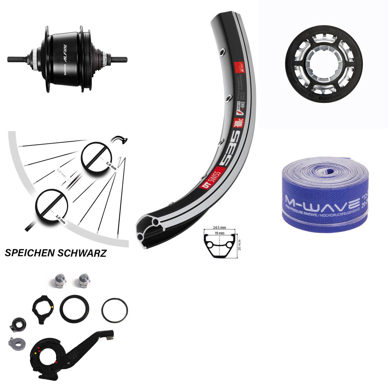 Shimano Alfine 8 Gang DT Swiss 535 Hinterrad 26 Zoll