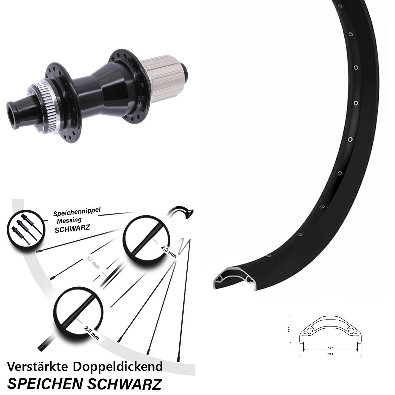 29 Zoll Ryde Disc 35 Novatec CL142 Laufrad 12x142 8-12 fach HG