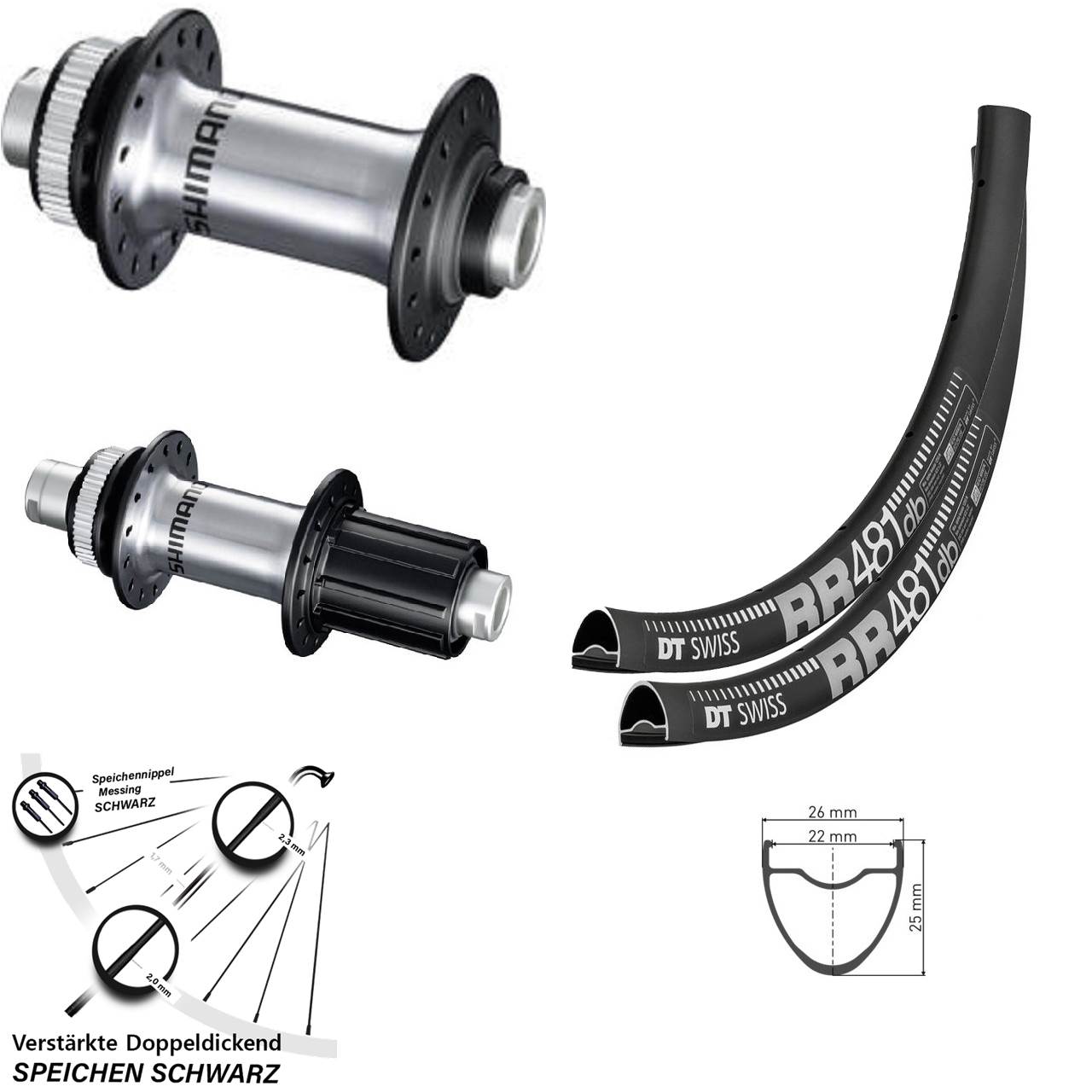 Disc Laufrad-Satz 12x100/142 28 Zoll DT Swiss RR 481 Shimano GRX Shimano RS770 8-12 fach