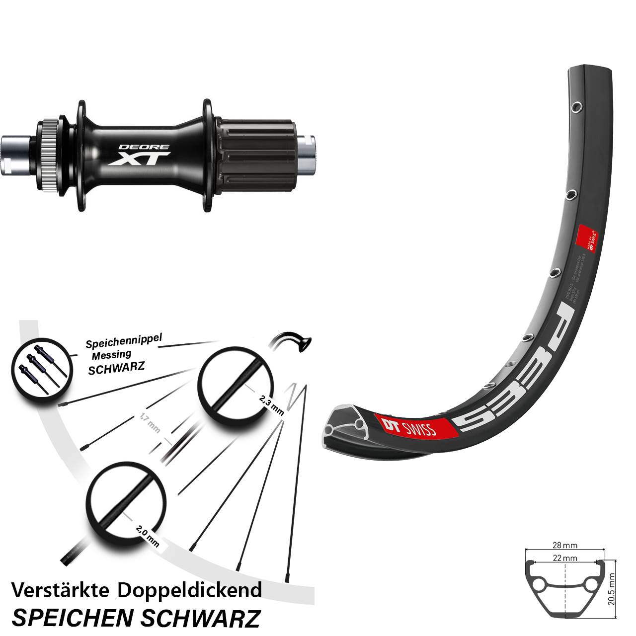 Hinterrad Centerlock 12x148 27,5 Zoll DT Swiss 533 D Shimano XT FH-M8010-B 8-11 fach