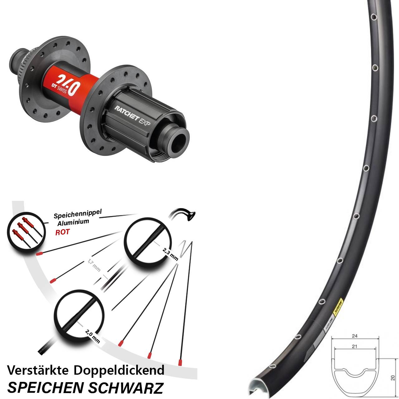 29 Zoll Mavic XC 621 DT Swiss 240 EXP Hinterrad Centerlock 12x142 11-12 fach