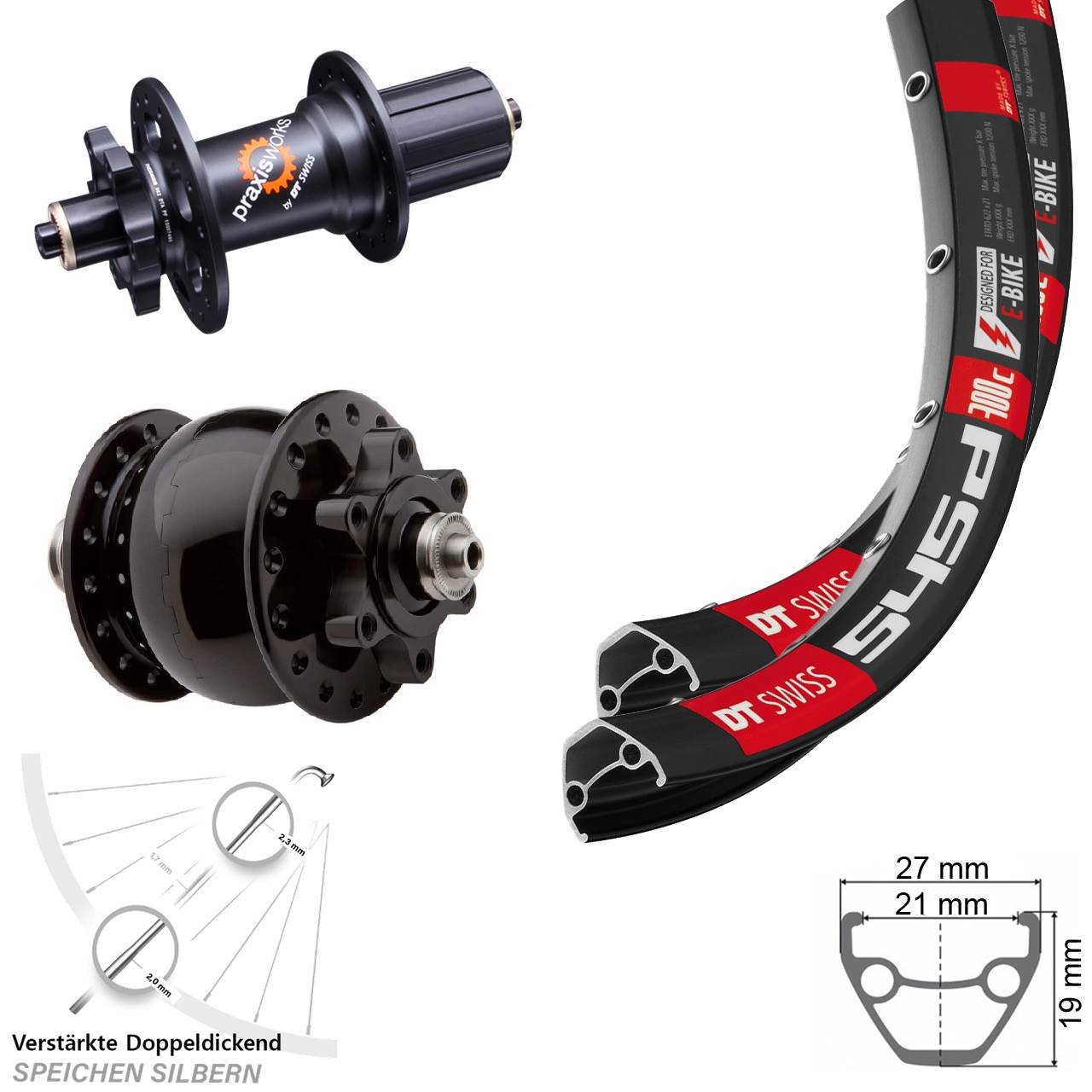 Laufradsatz 6-Loch für Schnellspanner 29 Zoll DT Swiss 545 350 SON 28 8-11 fach