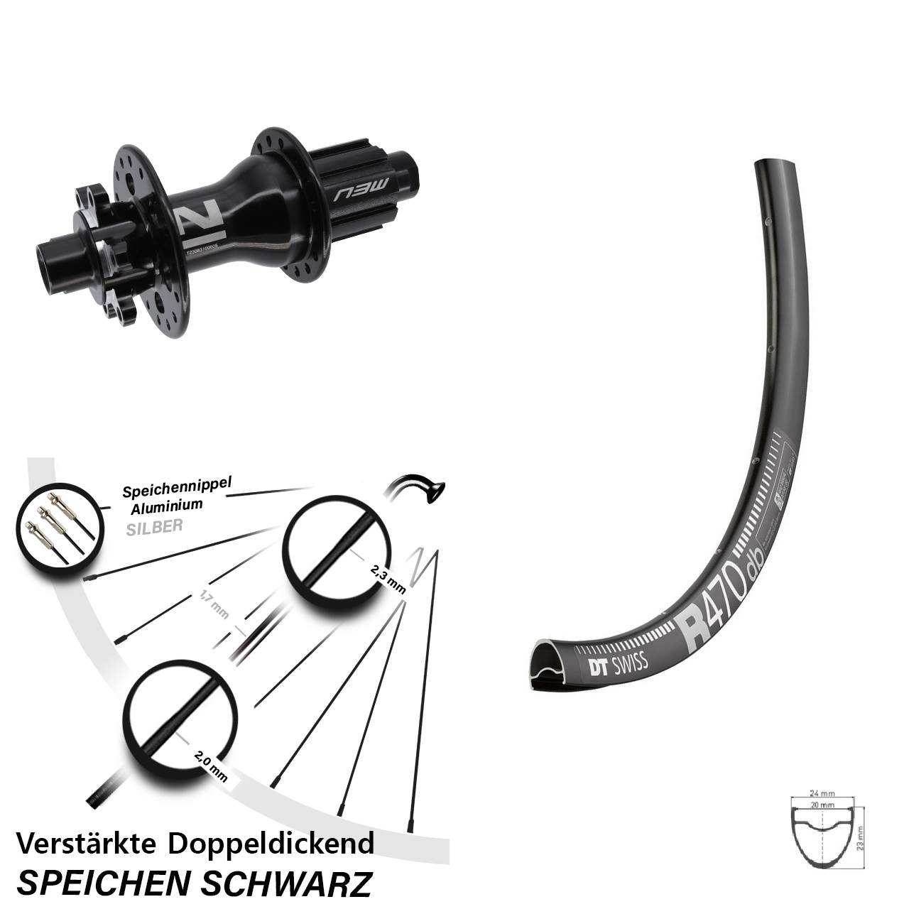 6-Loch Hinterrad 12x142 28 Zoll DT Swiss R 470 Novatec Superlight Campagnolo N3W