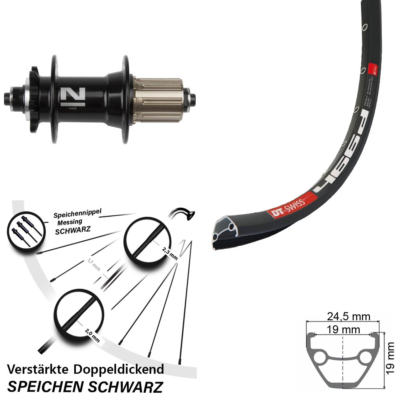 6-Loch Hinterrad QR 28-29 Zoll DT Swiss 466d Novatec D042 8-11 fach HG