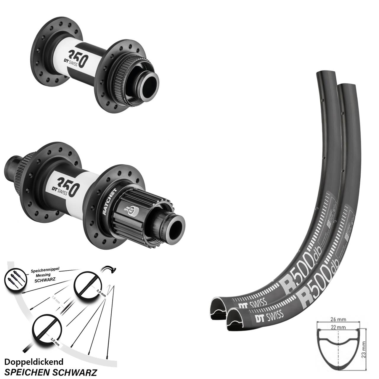 DT Swiss R500 350 29 Zoll Centerlock Laufradsatz 15x100 12x142 Micro Spline