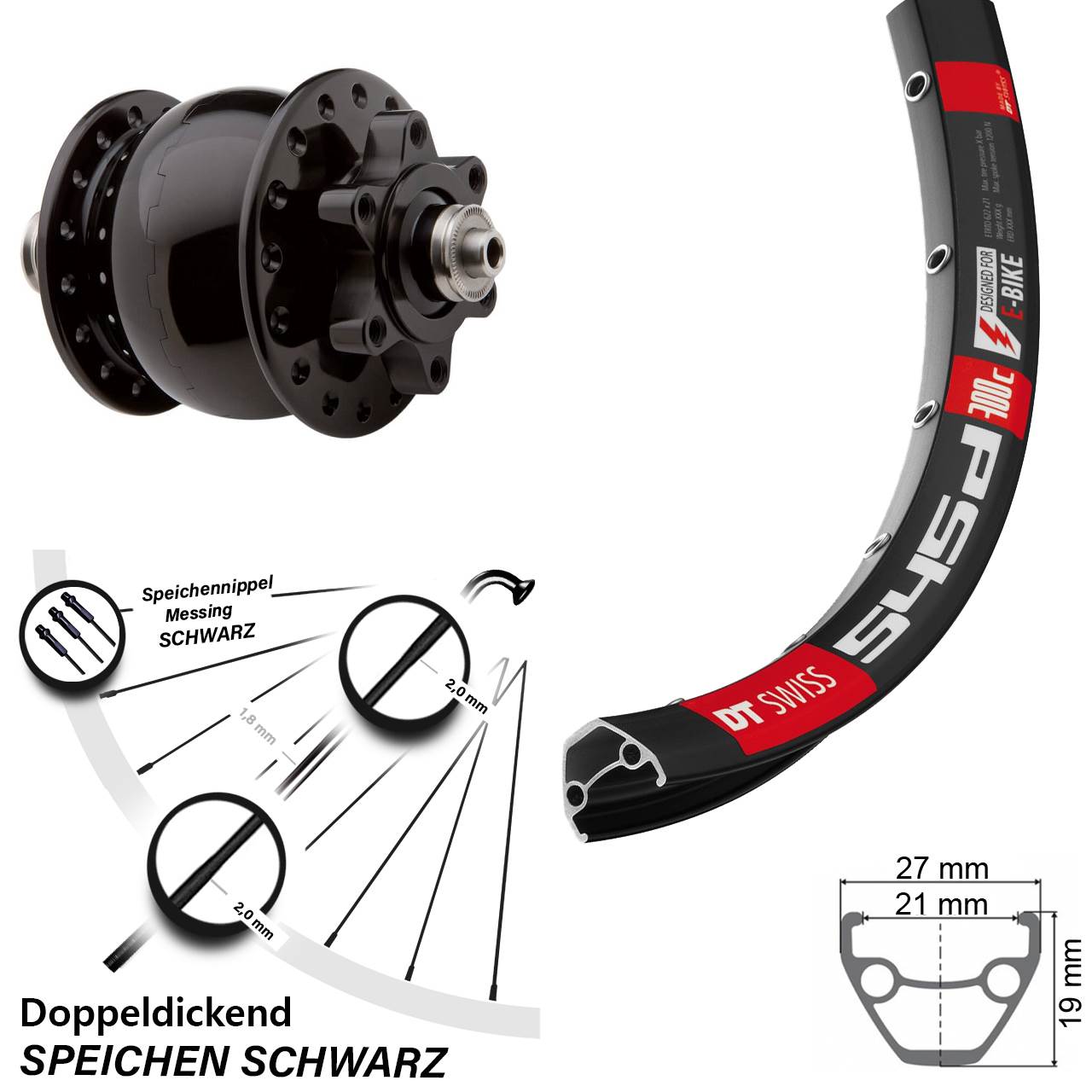 DT Swiss 545D Vorderrad SON 28 Zoll 6-Loch 5x100