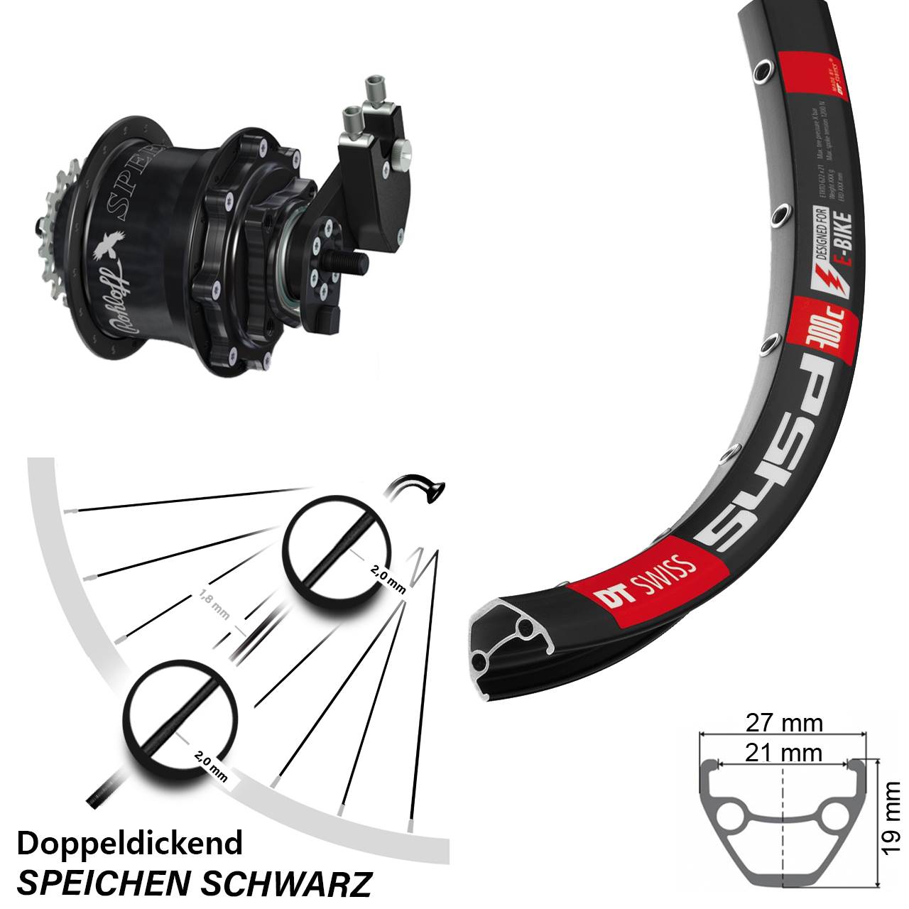 DT Swiss 545 Rohloff 500/14 TS DB OEM Tandem 28-29 Zoll Disc Hinterrrad
