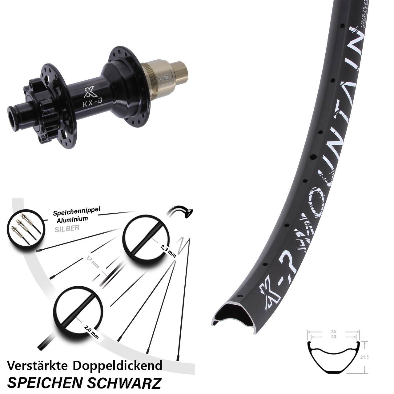 Boost 6-Loch Hinterrad 12x148 29 Zoll KXR-B Mountain XD 11-12 fach
